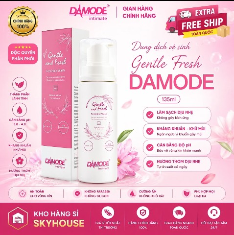Mình dùng em này được hơn 2 tuần và thật sự phải quay lại feedback vì quá ưng luôn 😍

Trước đó mình hay bị cảm giác khó chịu, nhất là những ngày “đèn đỏ” hoặc khi thời tiết nóng. Nhưng từ khi dùng Gentle & Fresh Damode thì thấy vùng kín sạch thoáng, dễ chịu hơn hẳn.

Điểm mình thích nhất là:
	•	Dùng xong cảm giác khô thoáng nhưng không bị khô rát
	•	Mùi nhẹ nhàng, không nồng, rất dễ chịu
	•	Không gây kích ứng, dùng hằng ngày vẫn ok

Sau một thời gian dùng, thấy tình trạng mùi khó chịu giảm rõ, cảm giác tự tin hơn hẳn 👍 Sản phẩm còn giúp cân bằng pH và hỗ trợ ngăn vi khuẩn gây mùi  ￼

Thành phần cũng khá xịn, có lợi khuẩn và các dưỡng chất giúp giữ ẩm, làm dịu vùng da nhạy cảm nên dùng rất yên tâm  ￼

💯 Nói chung:
Ai đang cần một loại dung dịch vệ sinh dịu nhẹ – sạch – an toàn – dùng hằng ngày thì rất nên thử em này.

👉 Mình mua tại shop uy tín nên hàng chuẩn, dùng rất yên tâm. Mọi người nhớ chọn đúng nơi bán để đảm bảo chất lượng nha!