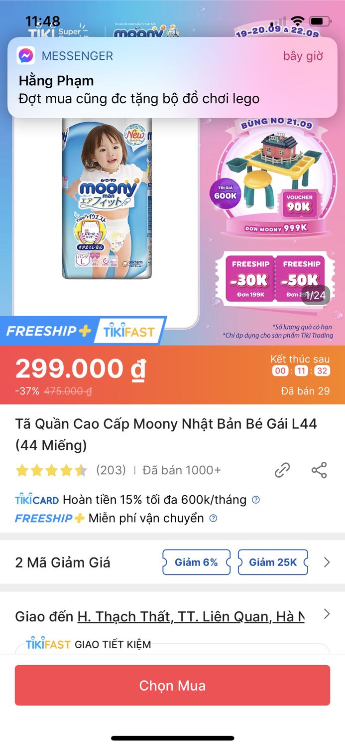 E săn sale và ngày 21 mua 999k trở lên dc tặg bộ bàn đồ chơi nhưng sao gửi hàg k có ạ E săn sale và ngày 21 mua 999k trở lên dc tặg bộ bàn đồ chơi nhưng sao gửi hàg k có ạ