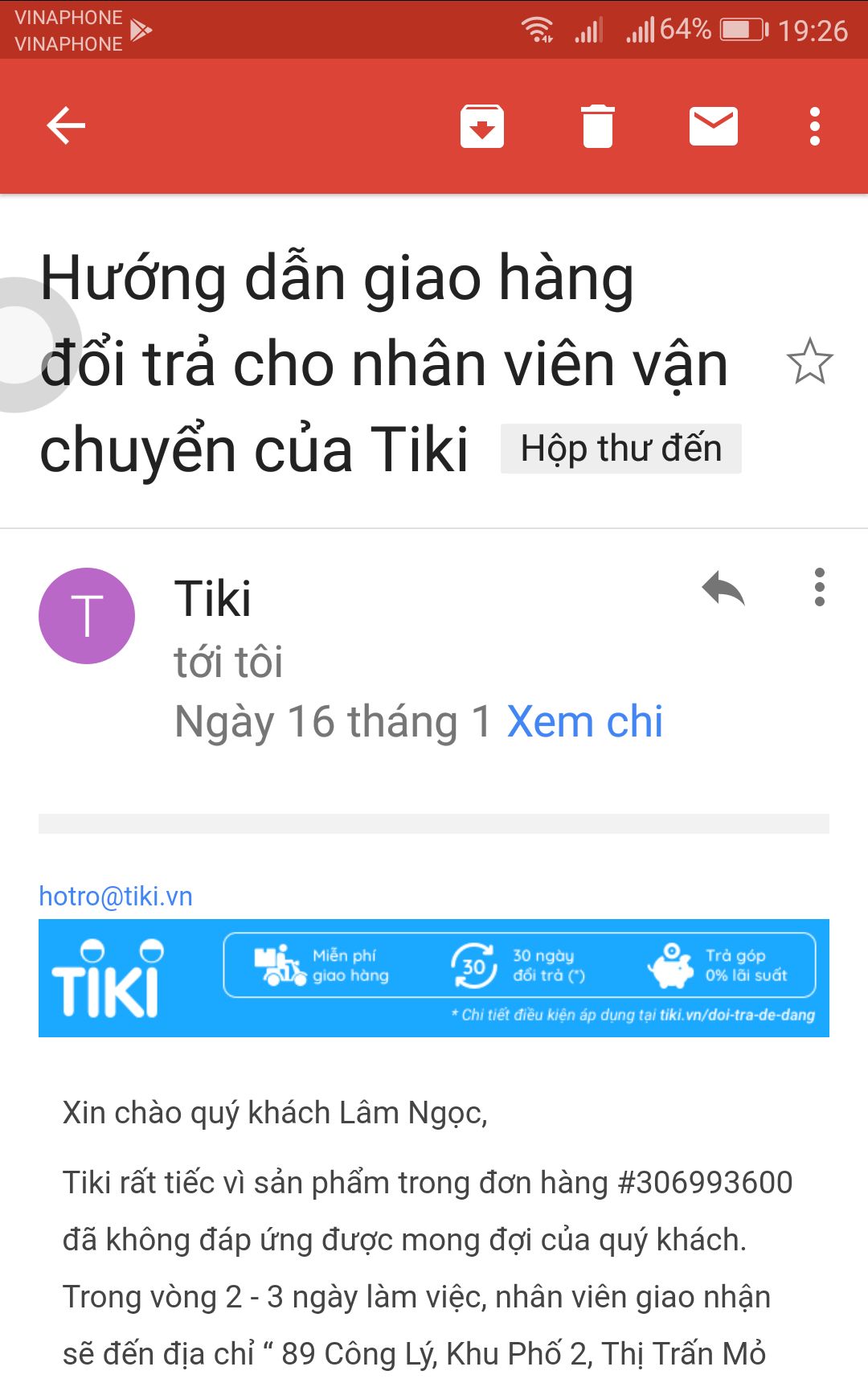 Tôi đặt đơn hàng vào 12/1, máy chuyển đến 14/1. Tôi nhận thấy số liệu máy đưa ra sai lệch lớn so với số liệu tôi đã kiểm tra ở cơ sở y tế gần nhất trước đó. Vì vậy tôi đã đi kiểm tra ở bệnh viện và các cơ sở y tế và so sánh lần nữa thì thấy quả thật sản phẩm này đưa kết quả rất sai lệch. Tôi đã gửi trả máy và nhận email sẽ phản hồi sau 2-3 ngày. Sau đó tôi có gọi tổng đài thì nhận được yêu cầu đưa mã số tài khoản và lời hứa hoàn trả lại tiền. Sau 1 thời gian chờ đợi tôi lại tiếp tục gọi nhiều cuộc gọi tới tổng đài và hôm nay là 31/1 nhưng mỗi lần như thế nhân viên chỉ ghi nhận vấn đề mà không có bất kỳ giải quyết nào. Tôi đã từng khá hài lòng ở các đơn hàng trước nhưng hiện tại thật sự RẤT THẤT VỌNG. Có lẽ tôi, gia đình và bạn bè sẽ dừng ủng hộ Tiki