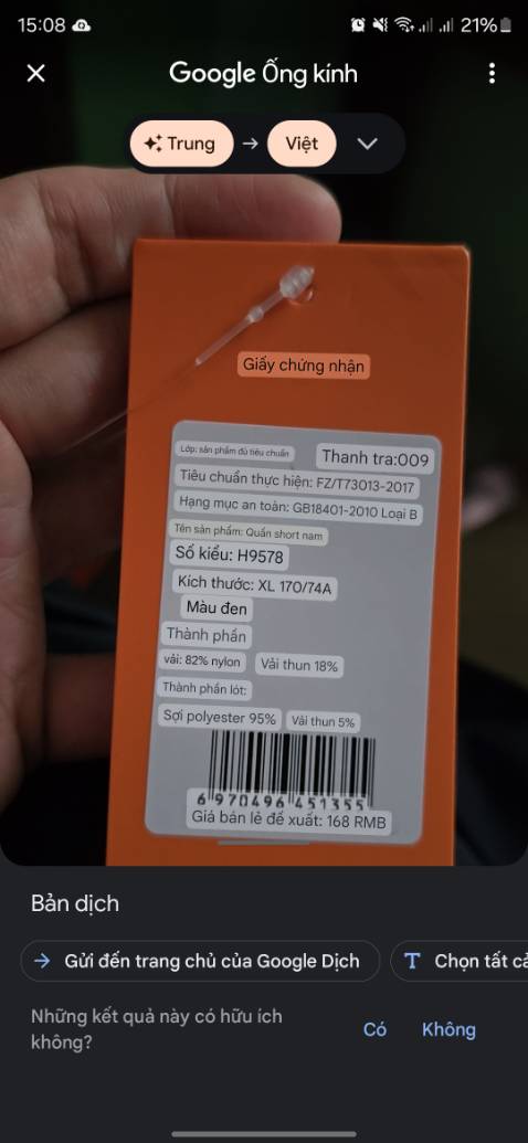 Giao hàng nhanh, chất liệu có spandex như mô tả, trông cũng ok nhưng mặc đúng size sẽ bị bó xíu