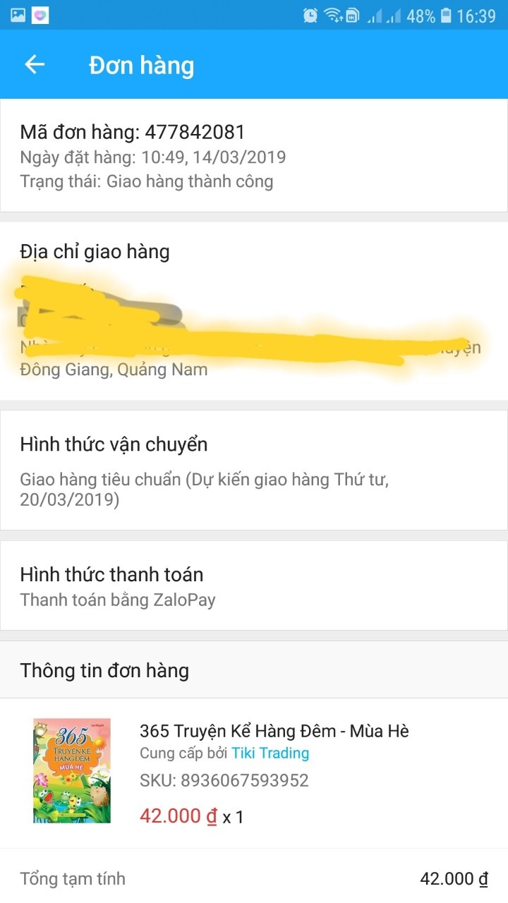 1,Giao hàng nhanh, đặt hàng chiều thứ 5, hẹn thứ 2 đến thứ 4 có hàng mà thứ 7 đã nhận được
2. Hộp đừng sách về bị móp méo nhưng k ảnh hưởng đến sách bên trong.
3. Chất lượng sách ok: sách mới, in đẹp, chất lượng giấy tốt. 
TRƯỚC NAY MUA SÁCH MÌNH LUÔN LỰA CHỌN TIKI, TIN TƯỞNG SÁCH CỦA TIKI LẮM,  MÌNH 3 NĂM TRỞ LẠI ĐÂY MÌNH MUA 1.5 triệu TIỀN SÁCH TRÊN TIKI RỒI. ỦNG HỘ SÁCH CỦA TIKI DÀI DÀI.
Mình chả được nhận cái gì từ tiki đâu, chỉ là con mọt sách, mình ít khi bl trên đây lắm,  mình viết đây để ai có ý định mua sách của tiki thì cứ tin tưởng nhé.
lần này mình mua 4 quyển - cả 4 quyển đều ưng ý luôn, mình có hình ở dưới đó, nhưng chỉ để lại bl ở quyển này thôi. viết hết cả 4 quyển thì mệt lắm.
chúc các bạn mua hàng được vừa ý nhé.