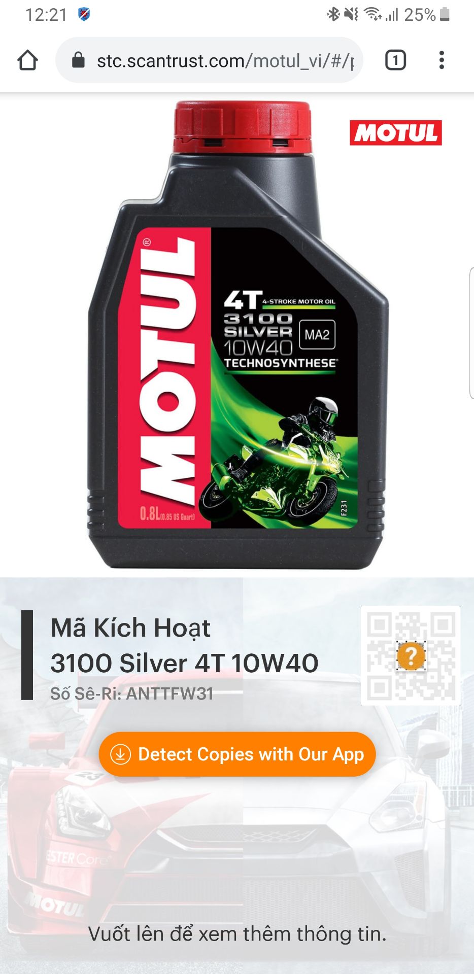 Giao hàng nhanh, đóng gói chắc chắn... sản phẩm uy tính nha mọi người. Quét QR check ok hẳn hoy. Còn chất lượng nhớt motul thì mình không phải bàn thêm nữa ha :)))