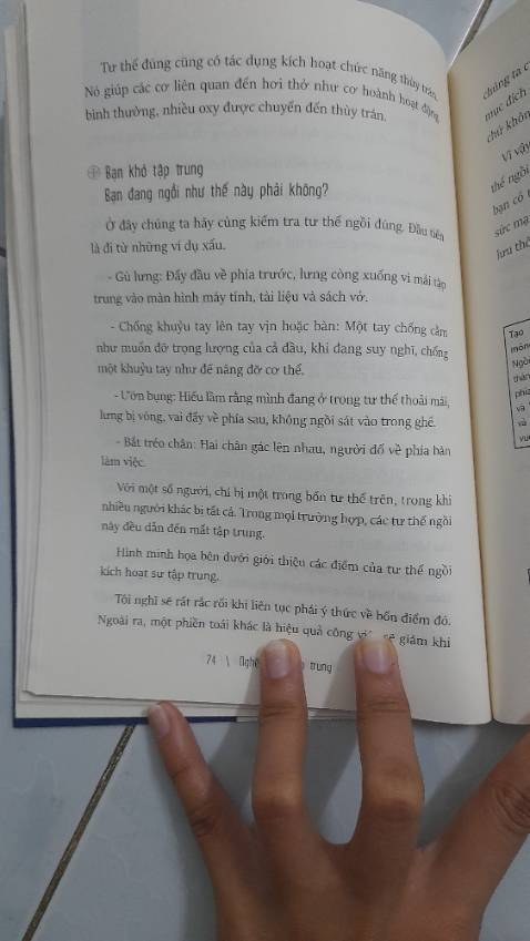 Đọc hết r. Hay vs đáng đọc lắm. Tui cũng tham khảo cách tập trung trong này á mn. Khởi đầu thấy khá ổn. Mua thử đọc đi mn. Mk khá tâm đắc mấy trang mk chụp ấy. Đọc thử nha