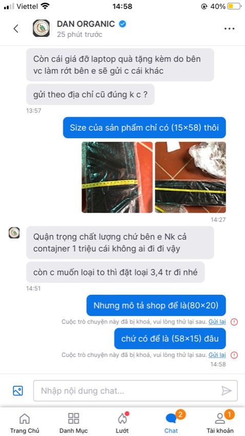 Shop làm ăn không uy tín gì cả, mô tả là (80x20) giao về cho khách(58x15) khác mẫu mình đặt, xong kêu shop giao đúng sản phẩm😔😔