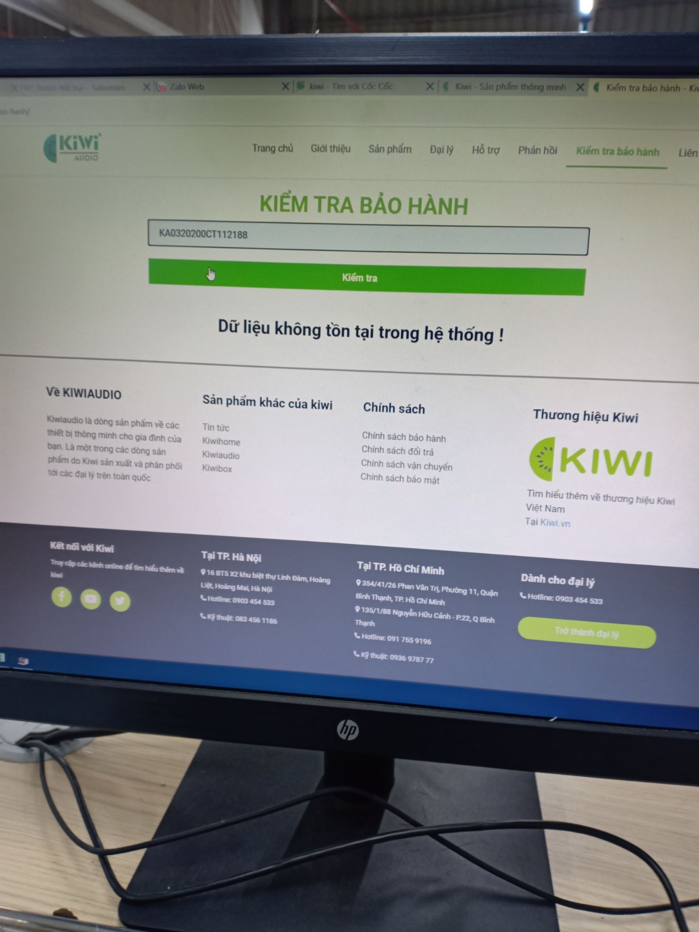 mới nhận hàng chưa dùng, nhưng kiểm tra trang chủ thì không có thông tin. đợi dùng ok thì sẽ đánh giá lại