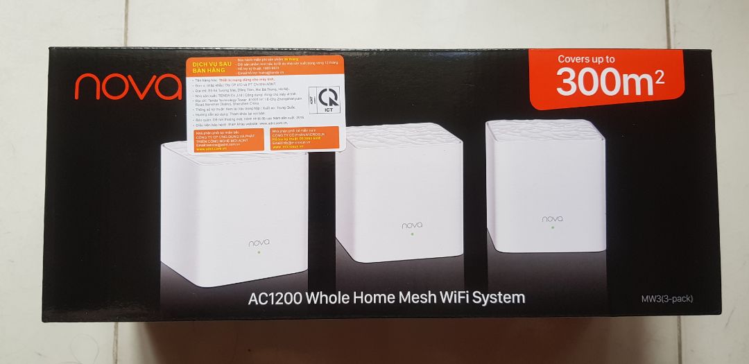 Mua được giá tốt 1tr726k sau khi áp mã và sử dụng tiki xu còn lại trong tk!tính ra chỉ đắt hơn 237k so với hàng xách tay nội địa rẻ nhất trên shopee giá 1tr489k 
Trải nghiệm ban đầu sóng full vạch 2 tầng lầu mọi ngóc ngách!mình để 1 cục ở tầng trệt phòng khách-2 cục ở 2 phòng ngủ đối diện nhau trên tầng 1!
Khi thử speed test thì cho tốc độ ổn định và cao nhất ở phòng ngủ của mình(node chính-84mbs) gắn mới moderm nhà mạng của viettel mình tắt wifi của cục viettel chuyển thành converter và set tenda là wifi chính!
2 node phụ 
1 node dưới phòng khách mình có đi dây lan sẵn tốc độ sụt xuống còn 55mbs
1 node mình để phòng ngủ đối diện phòng mình cách 10m không có dây lan chỉ cắm dây nguồn thì tốc độ còn khoảng 35-45mbs lâu lâu lên được 51mbs là hết cỡ
Tóm lại cũng ổn cho 1 hệ thống wifi mesh giá rẻ!lần đầu nên cho tiki 5 sao ủng hộ vì giá tốt tuy giao hàng còn hơi lâu!nhưng vẫn nhanh hơn so với lzd và shopee!