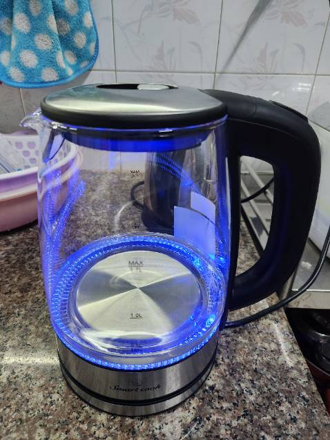 Giá rẻ, giao nhanh, đóng goia rất cẩn thận. Binhg nc thủy tinh mỏng khá tốt, có đèn led màu xanh dương khi nấu nc