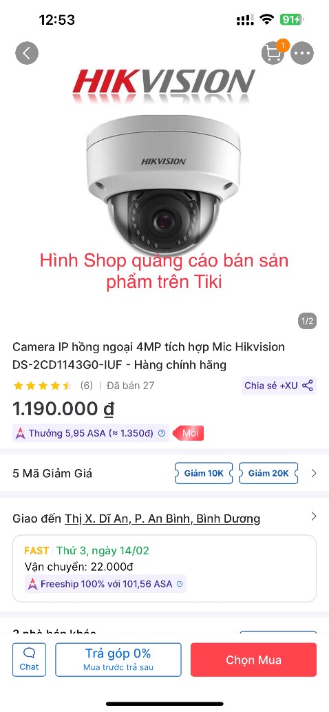 Đóng gói kỹ, giao hành nhanh nhưng  Hàng nhận không có các mắt hồng ngoại sung quanh camer như quảng cáo. Nhưng chất lượng ban đầu thấy cũng ổn.