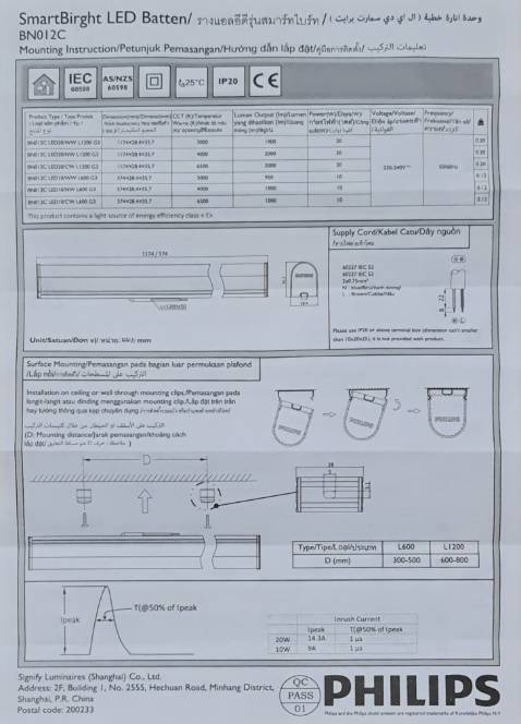 Ưu điểm : Đèn sáng. Thiết kế liền một khối. Đẹp, nhỏ gọn, nhưng chắc chắn. Lắp đặt dễ dàng lên tường hoặc trần nhà bằng bát kẹp. Tận dụng được lỗ vít cũ. Dây nguồn theo đèn khoảng 1m, rất chất lượng. Nhược điểm : nếu có hư hỏng thì người bình thường khó có thể thay thế như đèn tuýp truyền thống