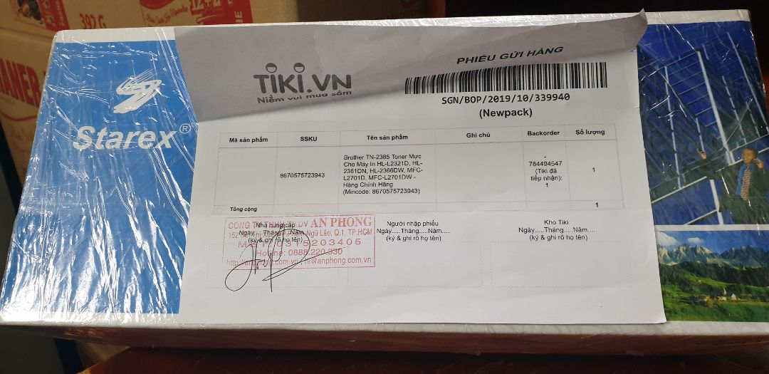 Hàng ghi rõ ràng là Brother. Giao hàng lại giao hàng Starex là sao ? Vừa đặt hàng ngày 12.10.2019