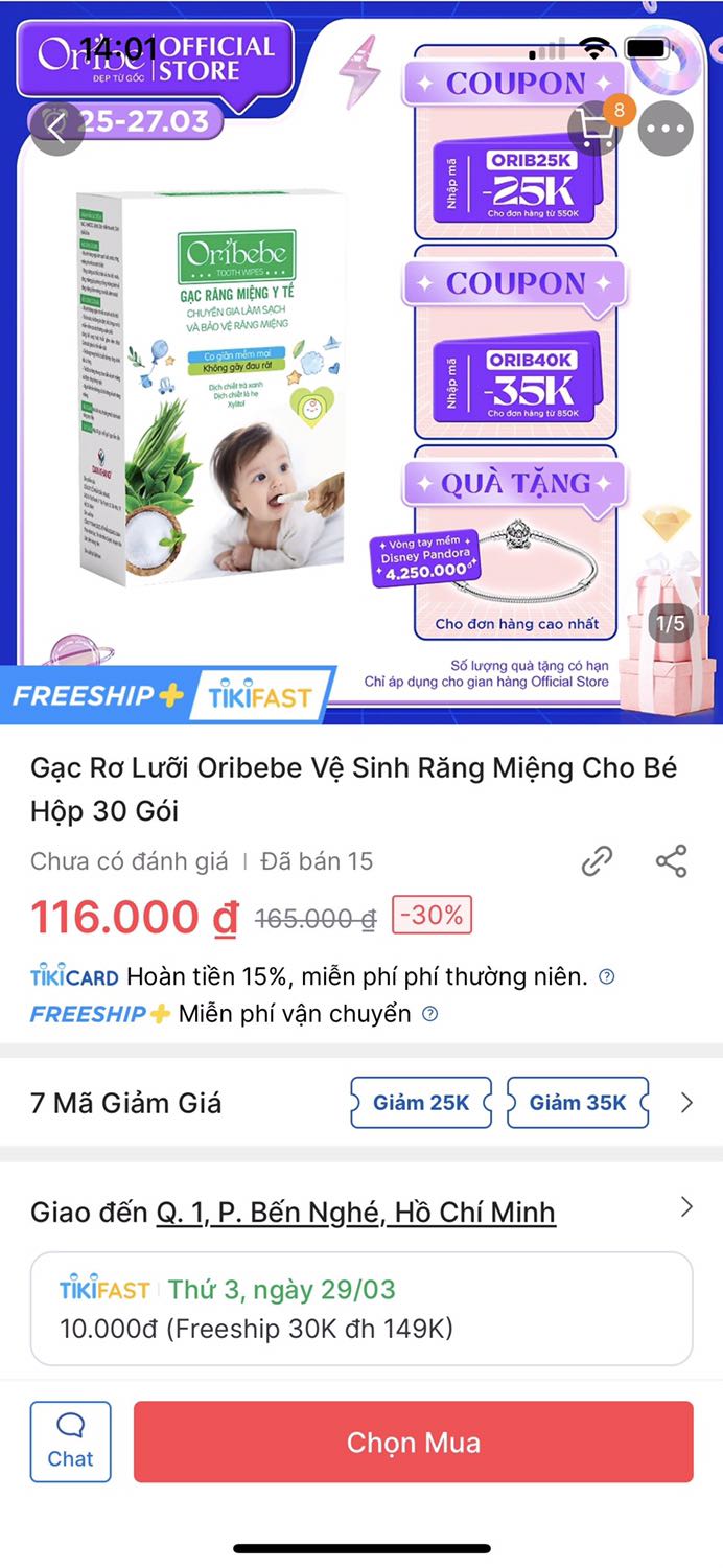 Cháu mình mới có 1 năm tuổi, khá khó khăn trong việc vệ sinh răng miệng nhưng cô mình đã cho mình cái gạc này và mình thấy nó khá hiệu quả. Miệng bé không còn hôi nhiều nữa