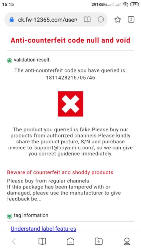 Hàng giả, đề nghị tiki liên hệ để xử lý