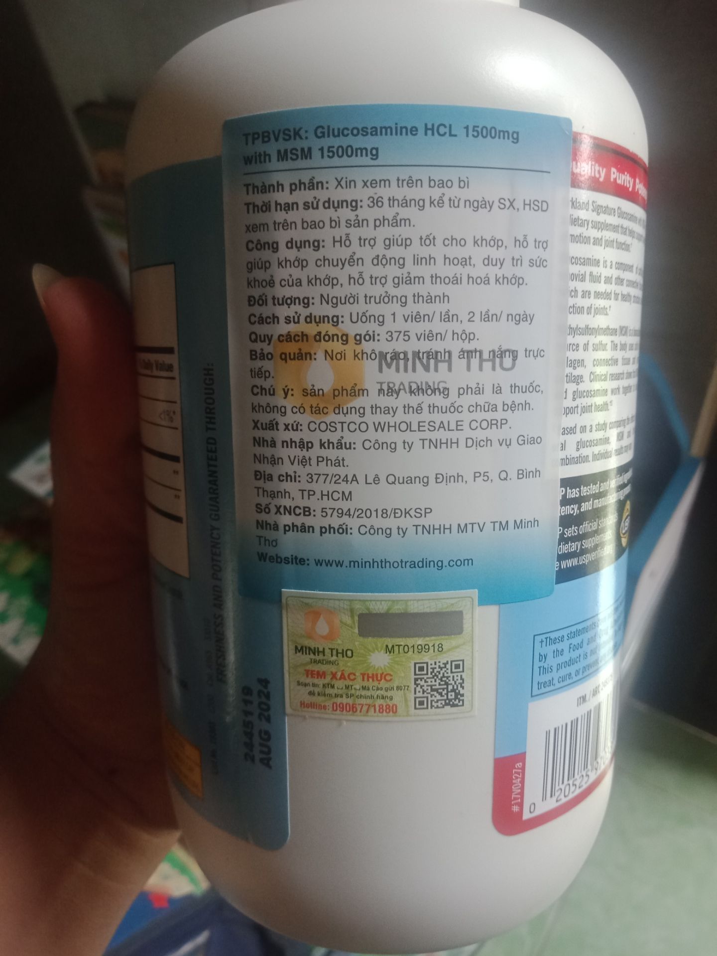 Mình mua của shop 2l rui, nên có độ tin cậy, vì shop có nhãn phụ tem chống hàng giả cụ thể rõ ràng. 
sản.phẩm mình mua thì tốt cho người đau khớp gối đó ạ,nhà có ông bà cha mẹ hay đau khớp gối k đi được,nên bổ sungloaij nàu nha mn