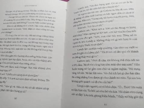 - Tiki giao hàng rất nhanh, nhưng không có bọc cẩn thận như fahasa, mọi người nên mua nhiều quyển một lúc thì sẽ đc tình trạng bị móp gáy. 5* dịch vụ 
- Sách đc design đệp kinh khủng, bìa và giấy rất thích. Sách chỉ có ngót 150 trang mà gần 100k làm mình nghĩ tiền sách vào hết tiền bìa. :). 5* cho hình thức.
- Về nội dung, đối với mình, đây là một quyển sách hay nhưng khó đọc. Đọc xong, cảm tưởng như mình vẫn không thể hiểu hết đc ý nghĩa của quyển sách. Tuy nhiên, trời ơi, có một điểm mình phải nói, đó là bản dịch tiếng việt cực xuất sắc, nhất là trong các đoạn tả cảnh, và trong các cuộc hội thoại của nhân vật. Khi đọc mình nhiều lúc nghĩ, tác phẩm hay như vậy, là do bản dịch quá đỉnh hay do chính tác phẩm. Chắc mình sẽ đọc thêm bản TA để so sánh. Về cột chuyện, nó rất đơn giản nhẹ nhàng, các nhân vật chính được xây dựng rất rõ ràng, có tính logic trong hành động và lời nói, có plotwis ở cuối sách. Sách phản ánh được phần nào về xã hội Mỹ những năm 20-30s, về phân biệt chủng tộc, giai cấp, về địa vị của người phụ nữ. Đối với mình, tinh hoa của sách dồn về hết 2 chương cuối, ở đây, mọi tình tiết đc triển khai hết sức liên kết, tất cả chi tiết ở phía trước làm sáng tỏ cú plotwis ở cuối. Nói chung là hay. Nhưng mình nói trước, đây không phải là một quyển sách nhẹ nhàng, dành cho phút giây thư giãn hay trà chiều chill chill. Đây là một cuốn sách nặng cảm xúc, nó rất buồn, giống như ở trong văn học việt nam, sự buồn của quyển sách, của cuộc đời nhân vật đã được dự báo từ chương đầu tiên qua cách tả cảnh. Ai muốn thư giãn, hay tìm sách nhẹ nhàng không nên đọc quyển này. Đọc nặng đầu :) mà còn buồn (vì mình thương tất cả nhân vật, cảm giác ai cũng khổ). Do mình ko hiểu hết đc ý nghĩa của tác phẩm, nên hiện tại mình không thể đánh giá quá cao, tầm 8/10.