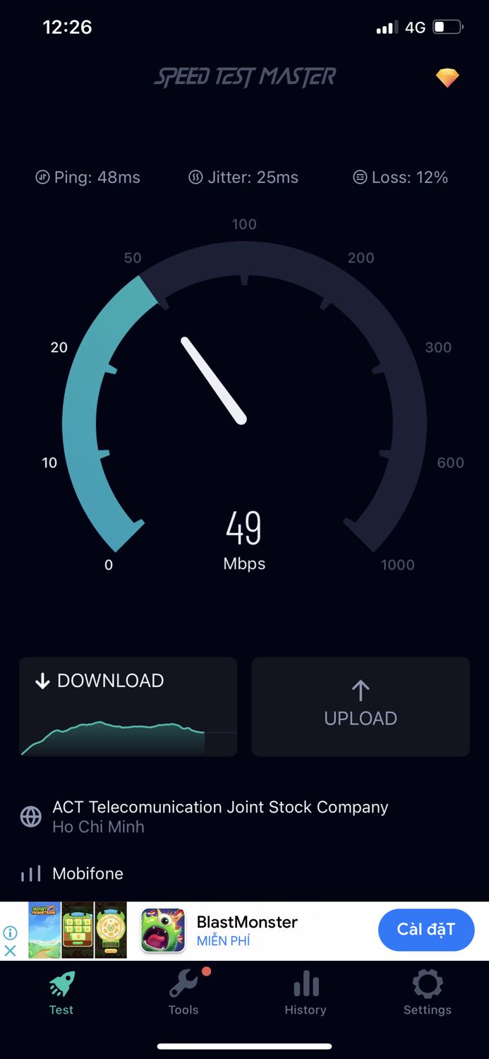 Trước mắt tốc độ mạng là tuyệt vời hơn mong đợi.Chỉ mong đủ thời gian nữa thì hết nước chấm Trước mắt tốc độ mạng là tuyệt vời hơn mong đợi.Chỉ mong đủ thời gian nữa thì hết nước chấm