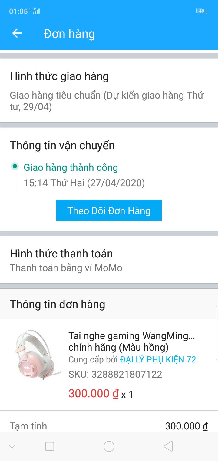 Chào Shop. Đề nghị shop check lại đơn hàng giúp mình. Tại sao mìn đặt 1 loại nhưng lại giao 1 loại khác ạ. mk đặt loại 300k. sao lại gửi loại 250k ạ. Mình k hài lòng chút nào.