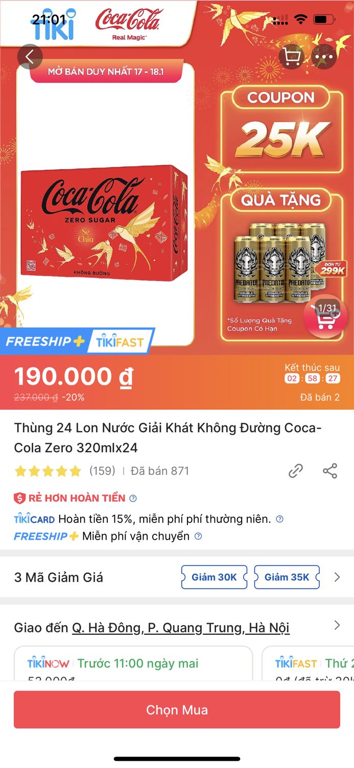 Giao hàng nhanh, mua 2 thùng để được thêm quà tặng nhưng giao thiếu, hẹn chiều mang bổ sung, mà vẫn ko thấy