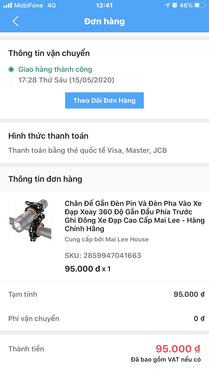 Hình ảnh quảng cáo, câu chữ quảng cáo không đúng sự thật.   

Câu chữ quảng cáo gây nhầm lẫn có chủ đích. Tem dán trên bao bì ghi rõ "Chân Đế Gắn Kẹp" nhưng lại quảng cáo kèm hình ảnh "Chân Đế Gắn Đèn Pin Và Đèn Pha" nên được hiểu hàng bao gồm chân đế + đèn. 

Thực tế chỉ có chân đế. Không đúng nhu cầu, yêu cầu trả hàng. Đánh giá 1* (1 sao)