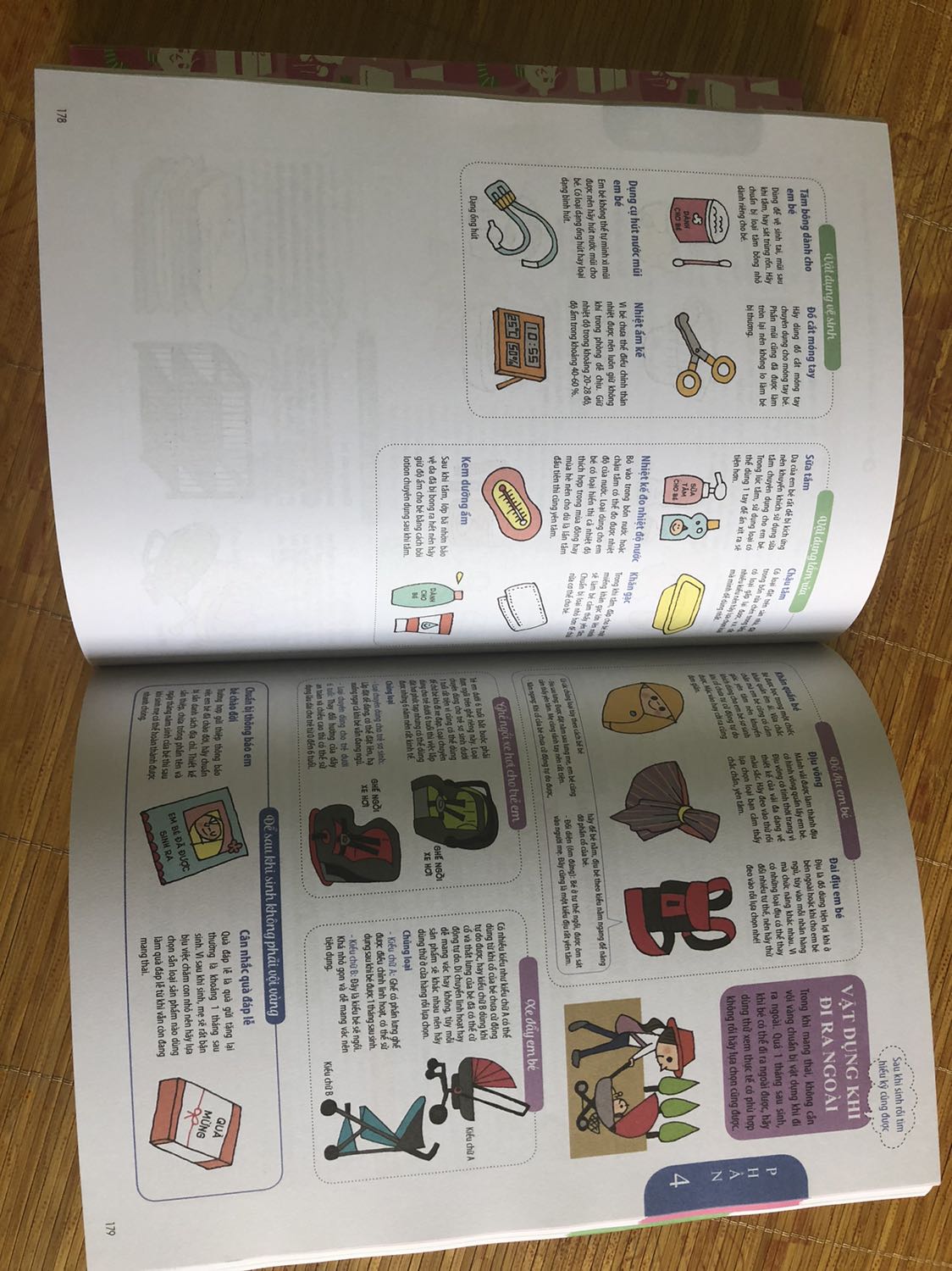 Cuốn sách gồm 8 phần chính, có in màu đánh dấu ở lề phải nên rất tiện lợi khi tìm kiếm thông tin. Nội dung cụ thể, chi tiết và vô cùng bổ ích cho các bạn nữ còn lóng ngóng, lơ ngơ như mình khi chuẩn bị "lần đầu làm mẹ". Sách được minh hoạ bởi những hình ảnh dễ thương, gần gũi, dễ theo dõi. Giao hàng nhanh, giá tiền hợp lý (thấp hơn giá bìa), rẻ so với giá trị sách mang lại. Cuốn sách đáng mua!

*Sách do người Nhật viết nên một số nội dung về trợ cấp sau sinh sẽ chỉ mang tính tham khảo, mẹ bầu nên tự tìm hiểu thêm những chính sách hỗ trợ của người Việt.