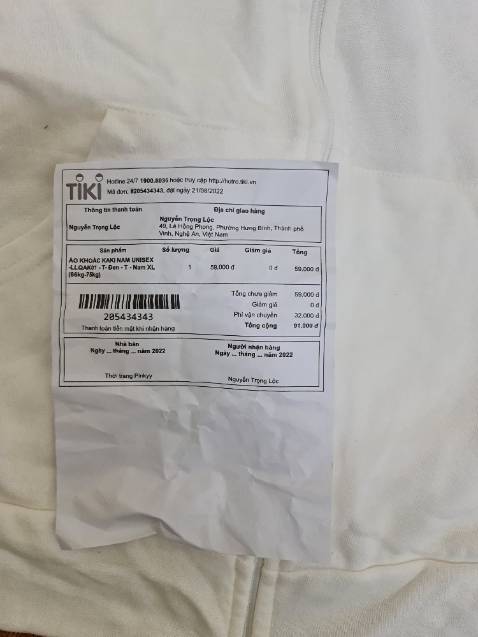 Mua áo khoác kaki nam T-Đen -T-Nam Xl mà lại nhận đc 01 áo trắng nhàu nhĩ loại khác. Nản😡