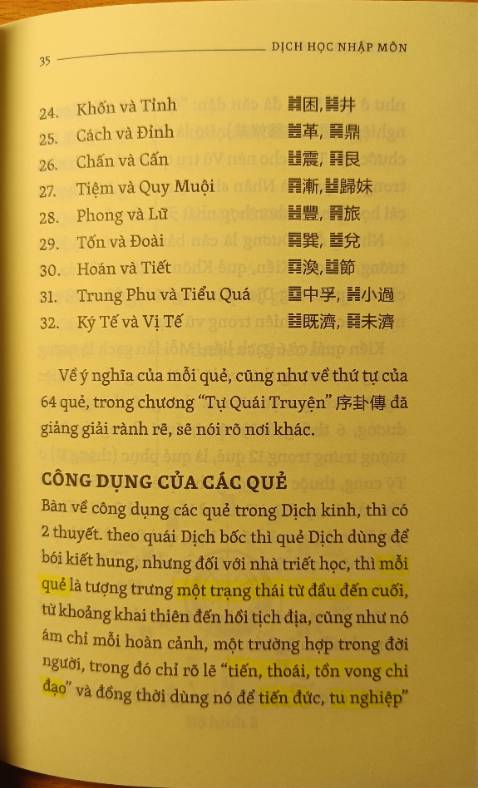 Mìn đã mua dịch kinh tường giải với dịch tượng luận nhưng vẫn còn thấy rất khó hiểu nên đã mua cuốn này. Về nội dung thì thấy đơn giản và dễ hiểu hơn. Cuốn này bìa mềm, giấy tốt nhưng đồ hình ít hơn 2 cuốn kia