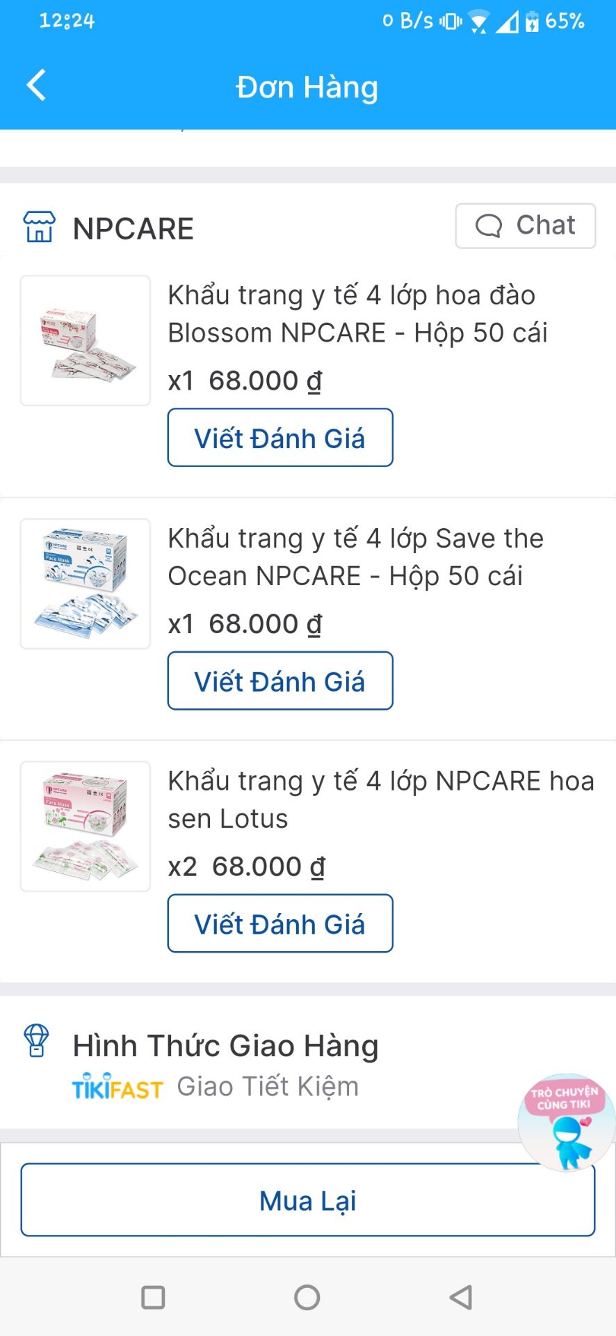 Mình đăt 4 hộp khâủ trang nhưng khi nhận được thì chỉ nhận dk 3 hộp...
Có phản hồi lại nhưng không thấy trả lời