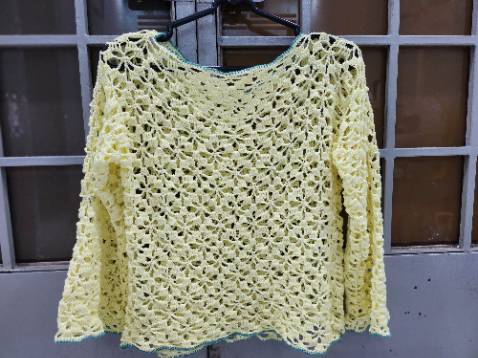 Sản phẩm móc hoàn tất đẹp, không dãn, len mềm, không bị nóng, mịn