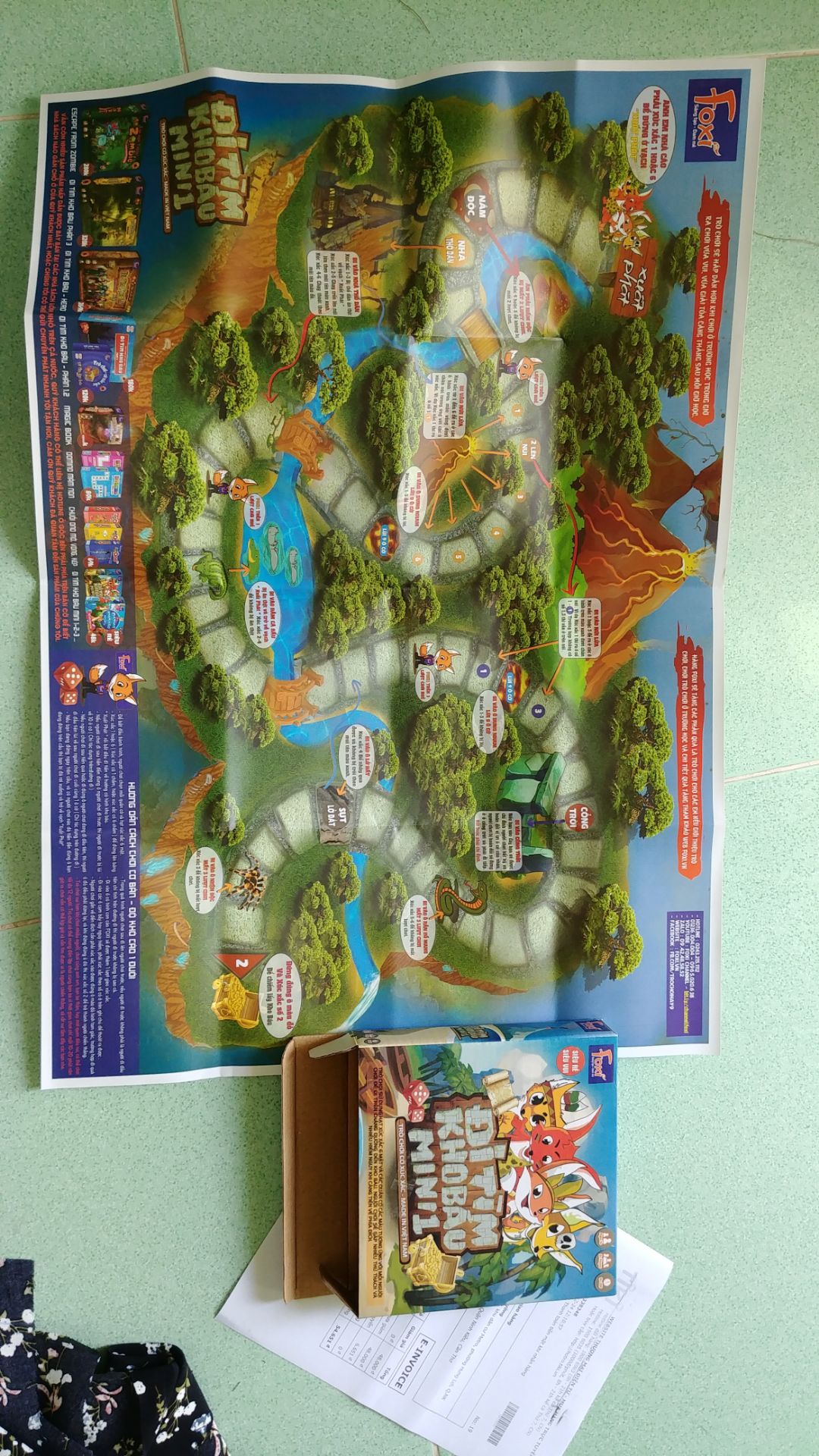 đã nhận hàng nhưng trong hộp chỉ có duy nhất 1 tờ giấy như hình, không có quân cờ hay xúc sắc, vậy chơi làm sao shop hướng dẫn hộ.