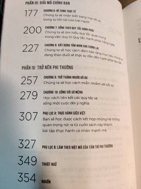 Vô cùng thú vị & bổ ích cho hành trình khám phá & phát triển bản thân. Có phần tóm tắt & hướng dẫn thực hành ở cuối sách tiện lợi cho người đọc. Rất biết ơn ekip các em ở tư duy ngược đã giới thiệu quyển sách vô cùng thiết thực này. Sách in giấy đẹp, chữ rõ ràng. Nhược điểm: còn nhiều lỗi chính tả, lỗi format, phần thoại trích dẫn chữ hơi nhỏ, phần đóng khung quy tắc chữ siêu nhỏ rất khó đọc (thay vì nên được phóng to tô đậm để dễ nhớ). Tiki trading có tặng kèm bookmark rất ấn tượng của Alphabooks. Gần đây Tiki bắt đầu bao bọc sách bằng màng co & chèn lót kỹ lưỡng rất đáng khen so với thời gian trước đây.