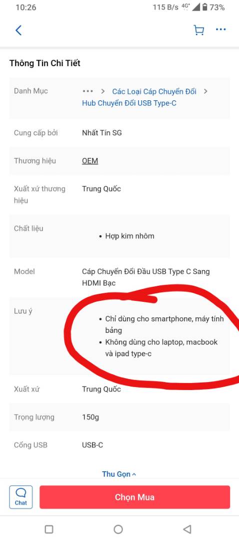 Trên trang thì ghi sản phầm dùng cho Smartphone, mua về thì trên nhãn hộp ghi cho apple Macbook, Chromebook,...
Điện thoại không thể sử dụng được, làm chờ mấy ngày tốn thời gian. Nếu biết bỉ thêm vài chục mua tại cửa hàng gần cho chắc chứ mua Online làm gì