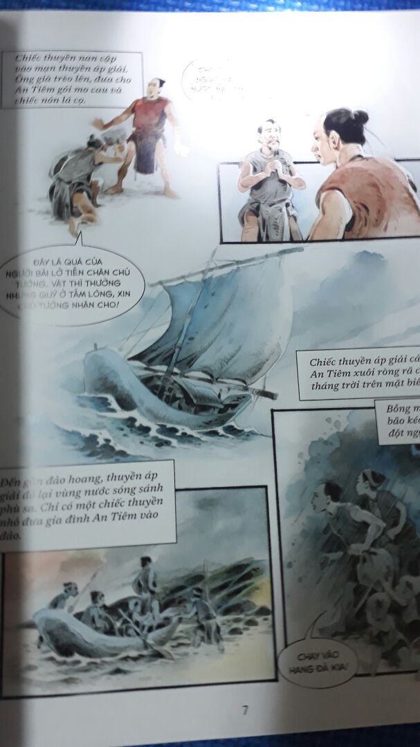 truyện tranh màu , khổ to , câu chuyện liên quan đến quả dưa hấu của An Tiêm