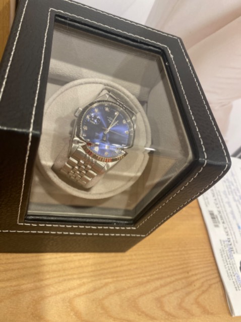 Hộp đồng hồ xoay . Hộp đựng đồng hồ cơ quay tự động bọc da PU cao cấp