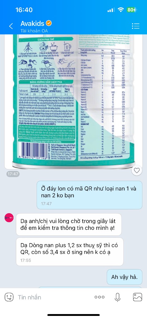 Mùi ít thơm hơn so với số 1/2. Mình có hỏi hãng thì được tư vấn dòng số 3 và 4 là sx ở Singapore hết, ko có mã QR để quét . Nắp *** chưa thiết kế tốt chỗ gài muỗng như dong sx ở thụy sĩ. 
Mà nói chung là con mình vẫn ổn và dùng phù hợp với dòng Nan.