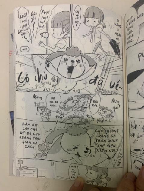 Truyện minh hoạ sống động, hài hước về gia đình nhỏ “một sen hai boss” :))) Những ai nuôi cả *** lẫn mèo sẽ tìm được hình ảnh quen thuộc trong cuốn sách này 🥰 🐶🐱
Sách in ấn đẹp, bìa rời bọc ngoài, đóng gói cẩn thận và giao hàng nhanh ✨ Nhưng mà ko có Bookmark :’))