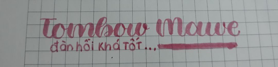 ngòi to hơn mik tưởng, bút có độ đàn hồi khá tốt, tuy nhiên ngòi khá cứng cừng dùng lực nhiều để ra nét đậm nhưng lưu ý khi đè rồi ko cần đè lại nx. Màu thì xinh khỏi bàn, bút có 2 đầu có thể ghi Calli và đánh dấu bài. Ko khuyên các bạn mới tập sử dụng. Mik chụp màu nhìn hơi tối nên ko giống màu ngoài thực tế