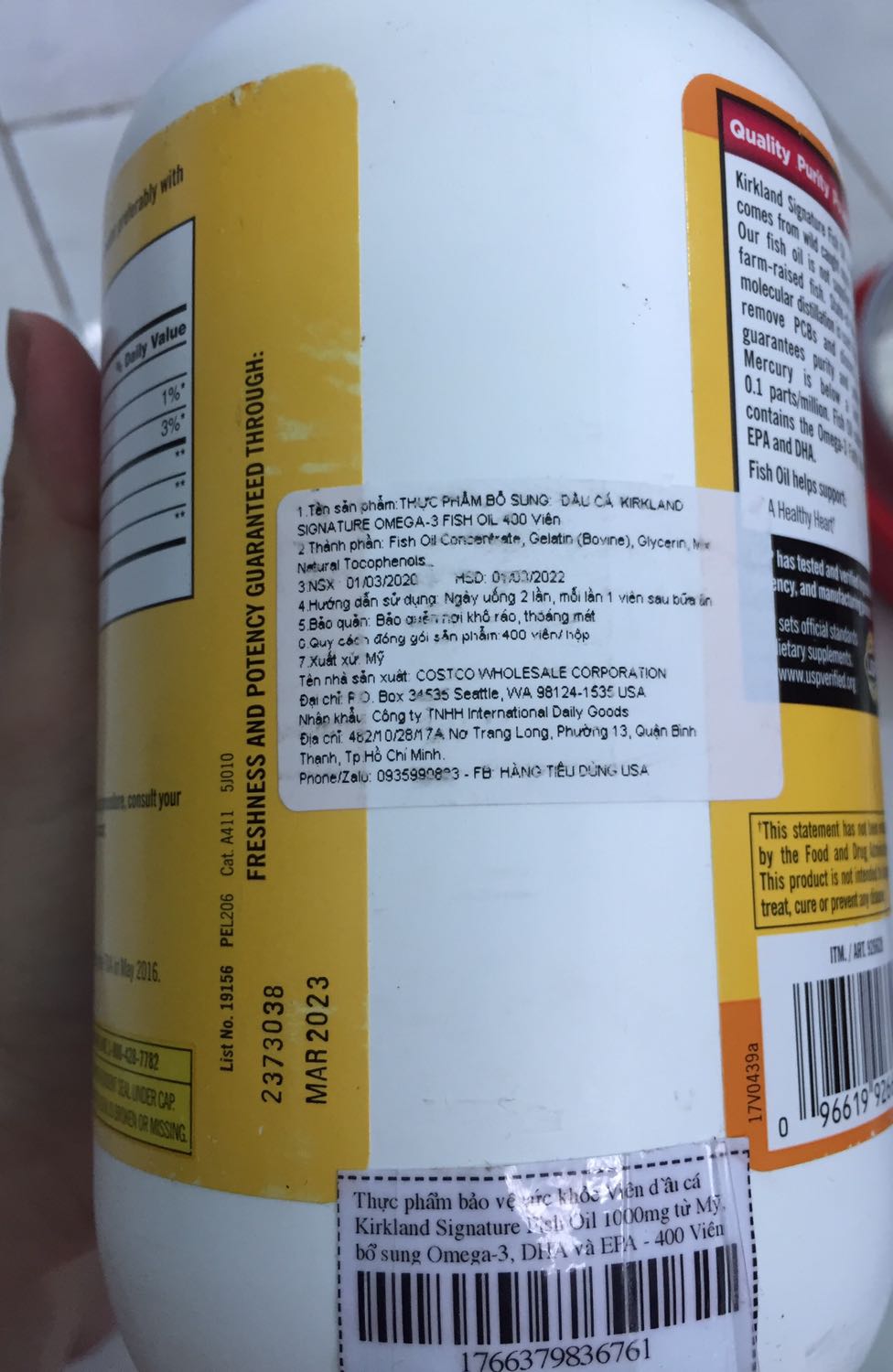 Sản phẩm giá thành ok, tuy nhiên shop đóng gửi sản phẩm bám bụi nhìn ***, chữ tem sản phẩm thì mờ tróc tùm lum. Thực phẩm chức năng mà cảm giác không được bảo quản tốt, ko biết có ảnh hưởng đến chất lượng không.