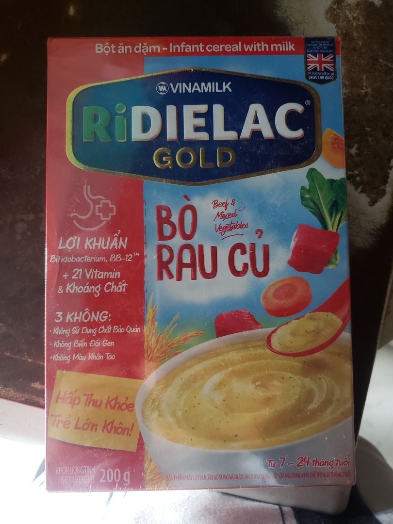 Bột ăn dặm cực tốt, giao hàng siêu nhanh, date lâu hết hạn. Vị bò bé rất thích