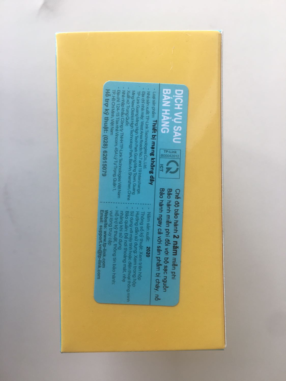 Nhà cung cấp: Tiki Trading
Nhà sản xuất: Tp-link Technologies Co., Ltd. (Trung Quốc)
Nhà nhập khẩu: Công ty TNHH Tp-link Technologies Việt Nam
Giao hàng nhanh.
Sản phẩm ban đầu sử dụng tốt. Nhà cung cấp: Tiki Trading
Nhà sản xuất: Tp-link Technologies Co., Ltd. (Trung Quốc)
Nhà nhập khẩu: Công ty TNHH Tp-link Technologies Việt Nam
Giao hàng nhanh.
Sản phẩm ban đầu sử dụng tốt.