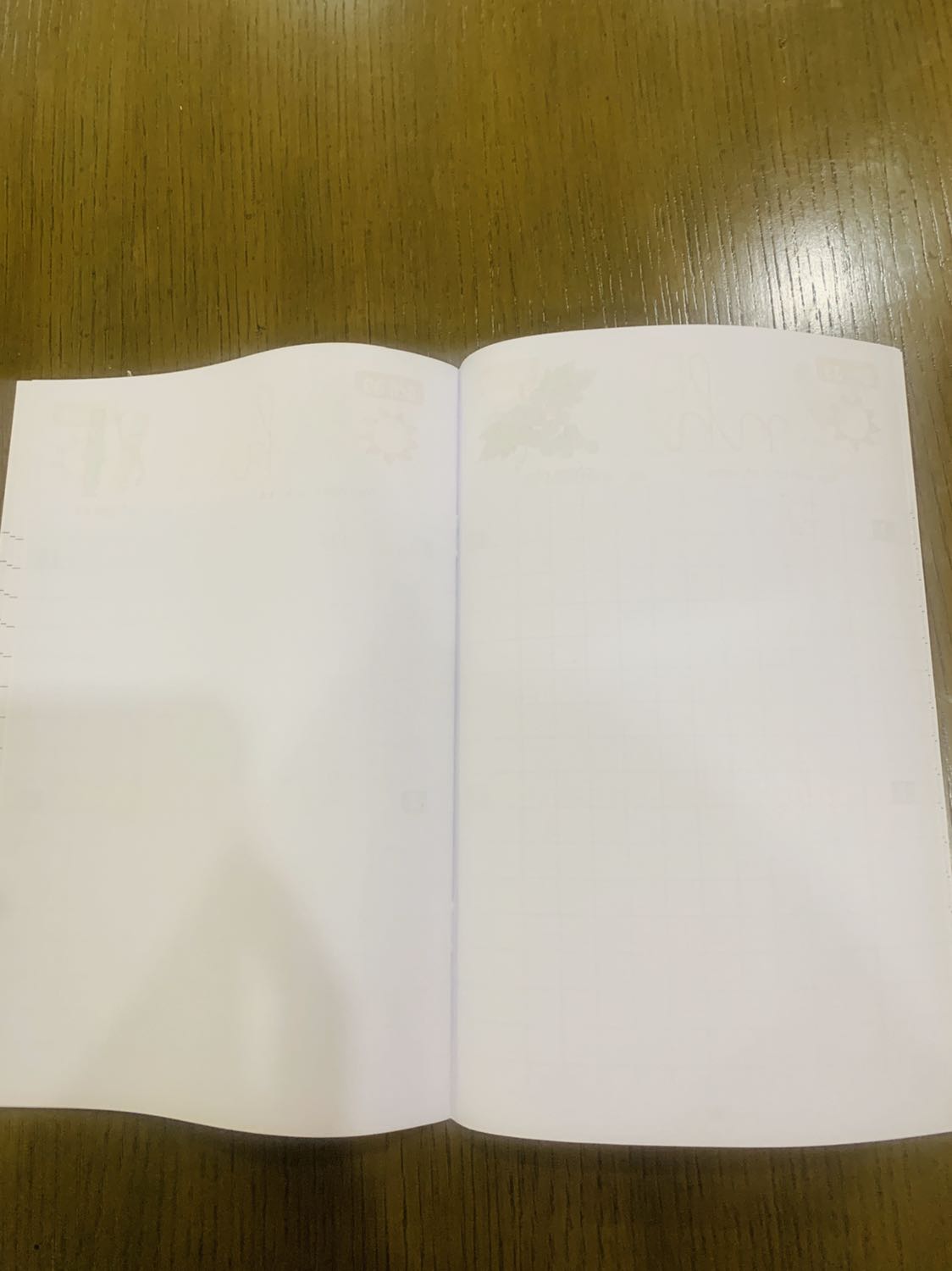 Quyển tập viết tập 1 quá nhiều lỗi, cụ thể là có những trang trống trơn, không có nội dung