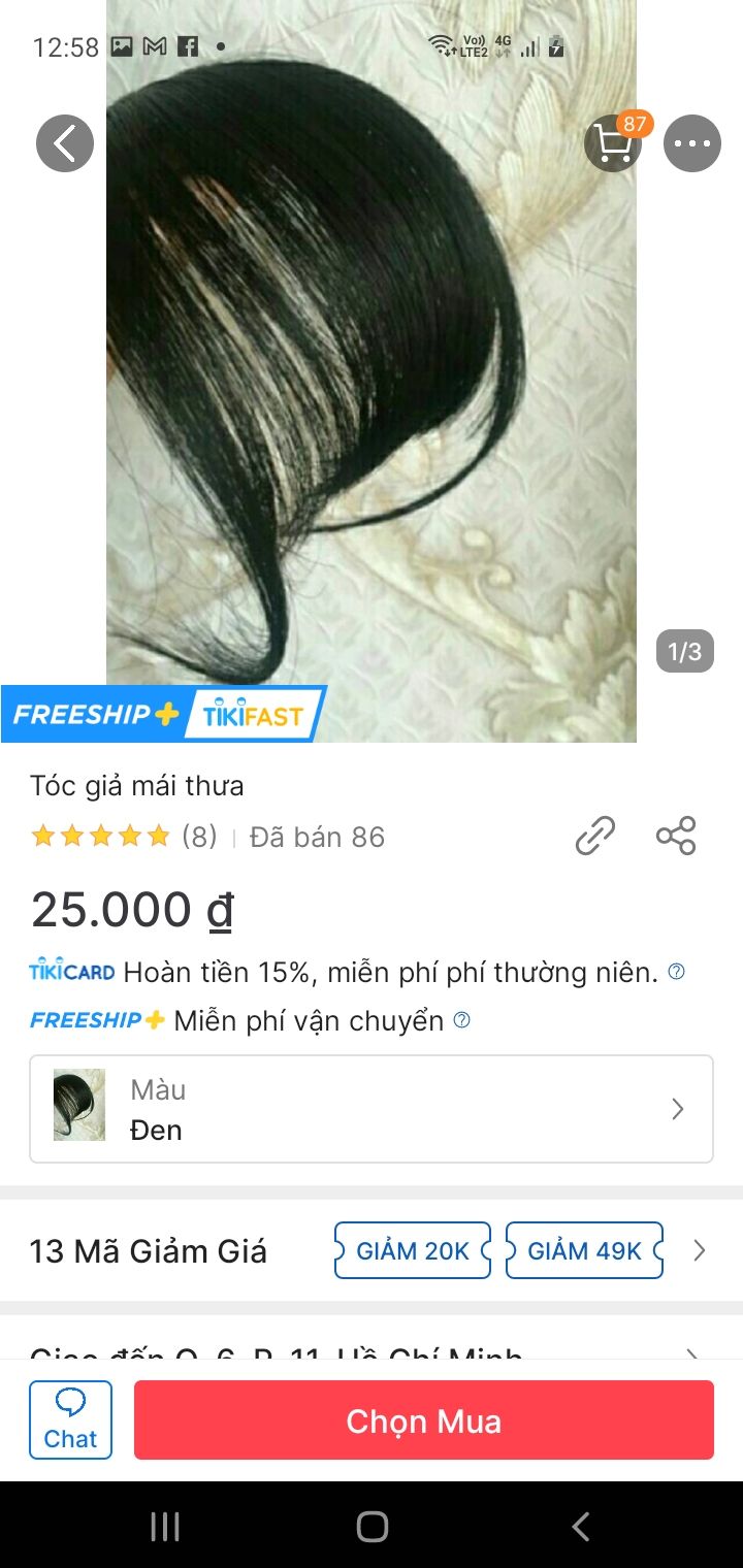 Giao hàng nhanh, tuy nhiên from tóc ko đẹp. đeo vào nhìn giả lắm . Nếu mua để chụp hình thì được