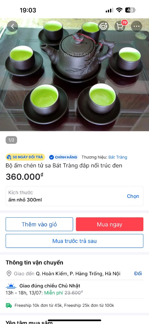 Mình mua ấm này là ấm thứ 3 ở của hàng rồi. Nhưng lần này mình thất vọng. Vì đặt ấm 450 ml nhận 300 ml.