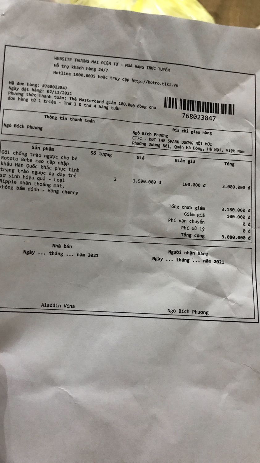 Mình mua 2 chiếc nhưng chỉ giao 1 chiếc. Mình đã thanh toán trước đủ 2 cái, tiki xử lý ngay giúp mình!