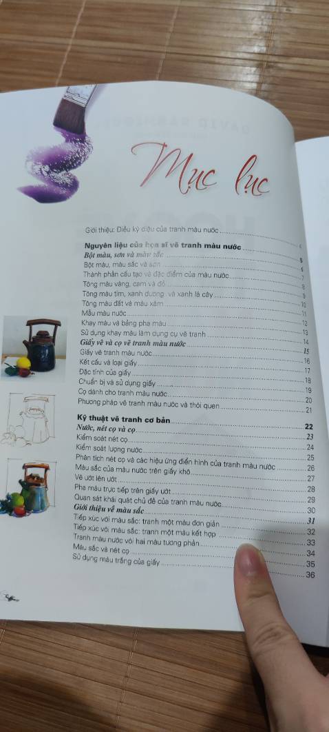 Sách cung cấp kiến thức rộng, đầy đủ về màu nước, rất bổ ích cho cả ng mới học lẫn đã từng vẽ màu nước tham khảo