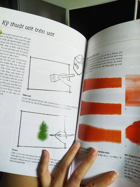 Sách chỉ 119 trang. Có hướng dẫn cách vẽ màu nước từng bước. Mình chưa đọc nội dung nhưng nhìn sơ qua thấy khá đầy đủ