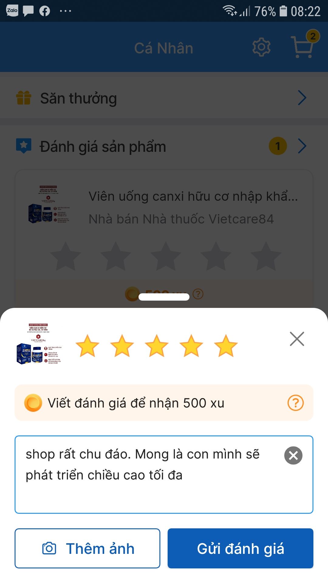 shop rất chu đáo. Sản phẩm nhìn rất xịn xò.  Mong là con mình sẽ phát triển chiều cao tối đa. đánh giá 5 sao cho nhà thuốc.