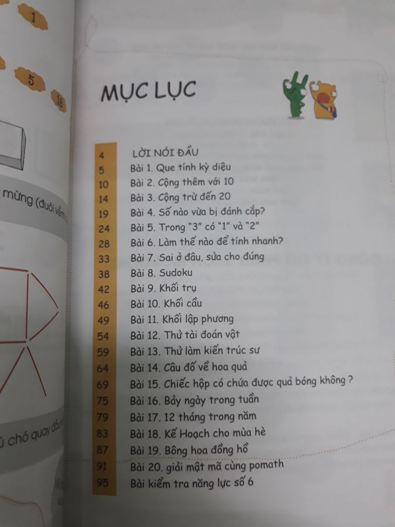 sách giao nhanh, gói cẩn thận, nội dung đa dạng, phù hợp bé dưới 5 tuổi, giấy k đẹp, mỏng quá so với bé nhỏ, màu in cũng k sắc nét như các sách toán khác, tạm được, thích vietmath hơn.