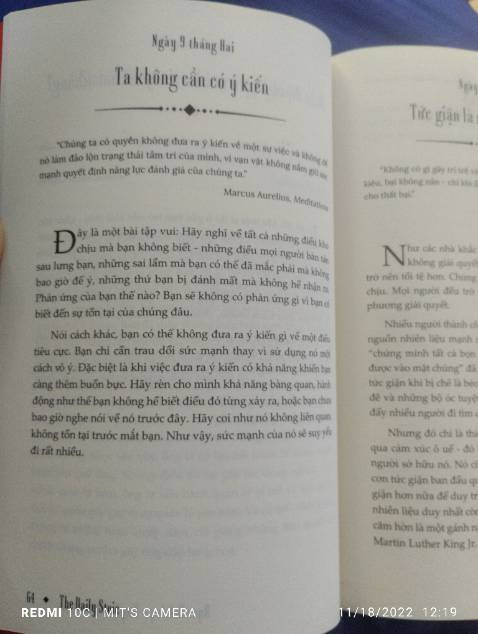1 quyển sách có giá trị, rất đáng để đầu tư tiền bạc và thời gian cho quyển sách. Cảm thấy may mắn vì được tiếp cận với chủ nghĩa khắc kỷ.