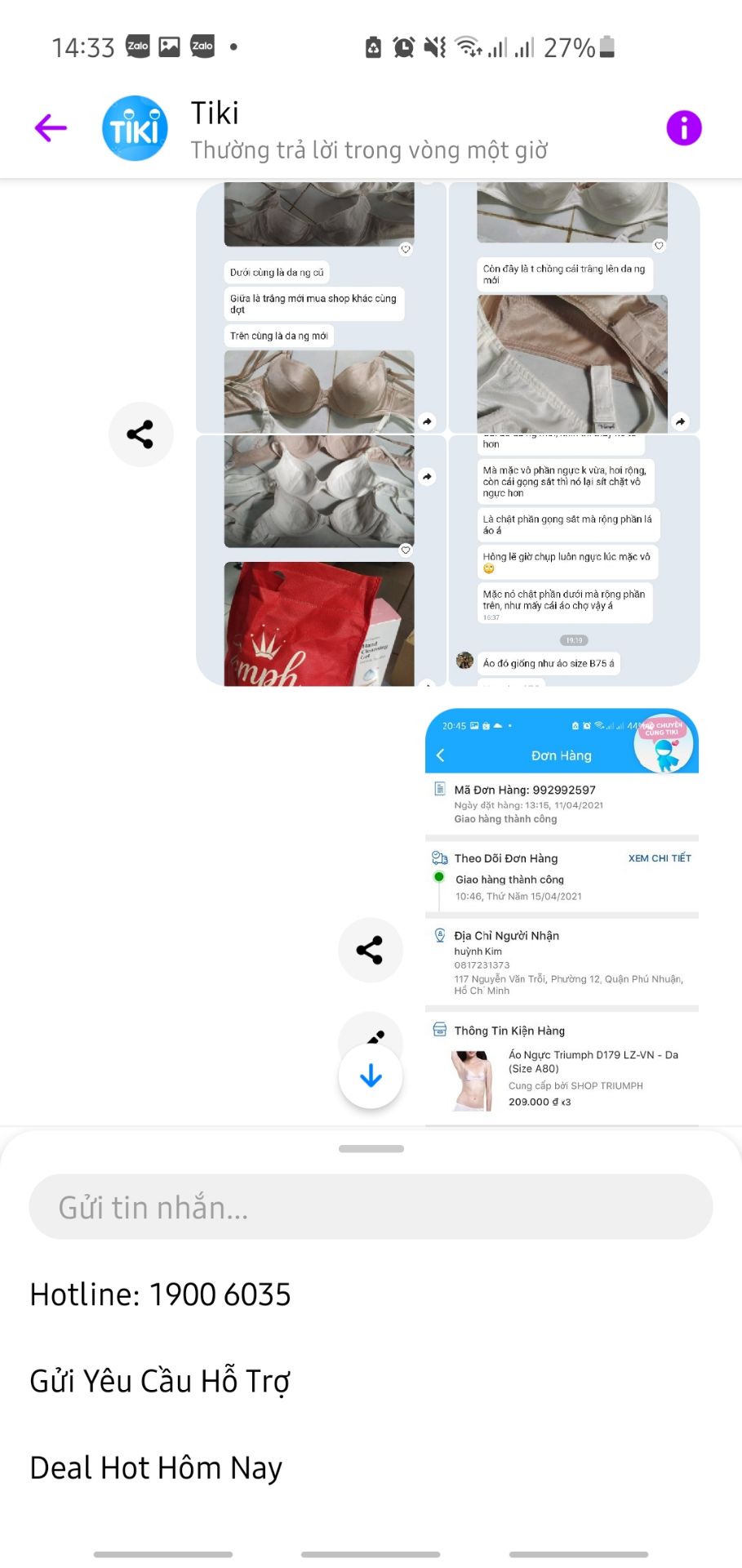 Cup không vừa với cup áo hay mặc của triump từng mua trước đây, hơi chậc và sít ngực, mặc không thoải mái như áo ngực triump mình mua chỗ khác. Mình đã mặc hàng triump 5 năm rồi, cũng mặc mỗi size này.Hơi chậc và sít phần chân ngực, nhưng phần trên lại không ôm vào ngực mà lại bung hở ra