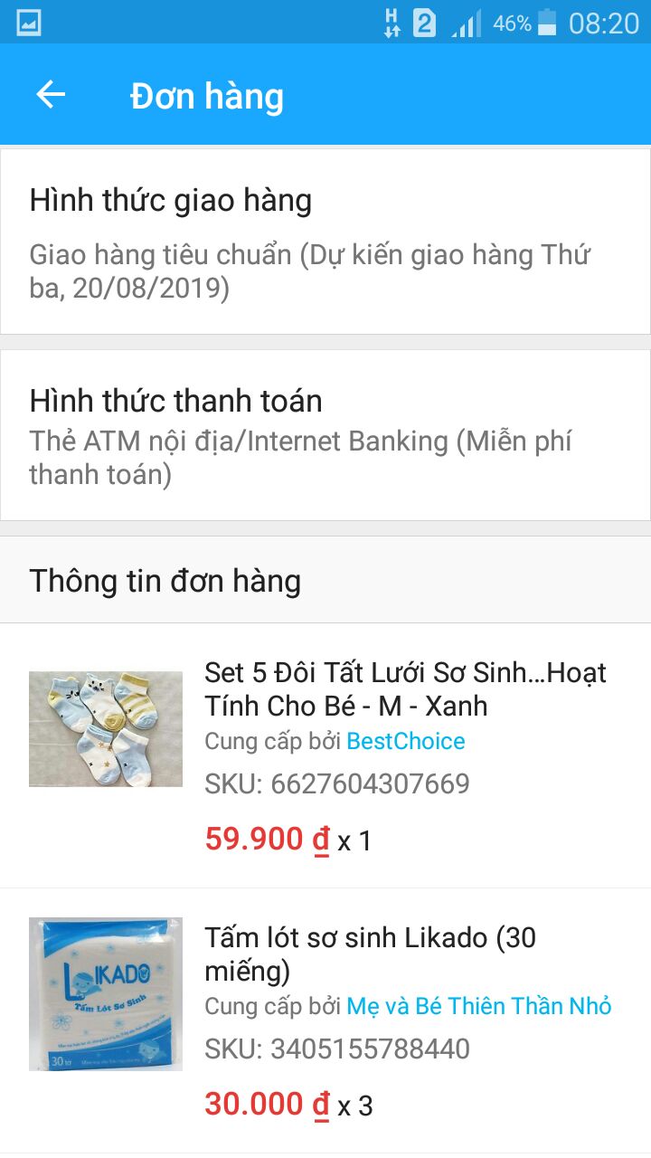 đã đặt hàng và thanh toán từ 12/8 . hẹn giao 20.8 nhưng nay 24.8 ko nhận đc hàng