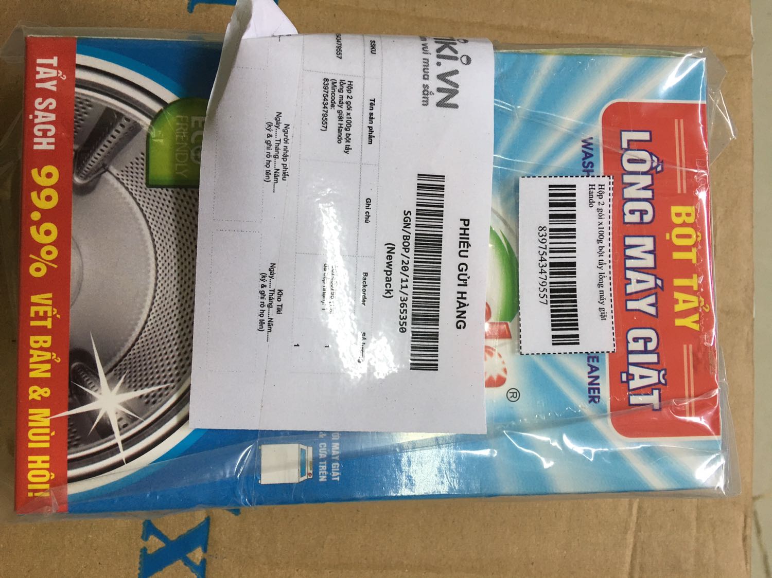 Đóng gói cẩn thận, giao hàng nhanh chóng. Mình bật chế độ ngâm (soak) nên thấy khá hiệu quả.